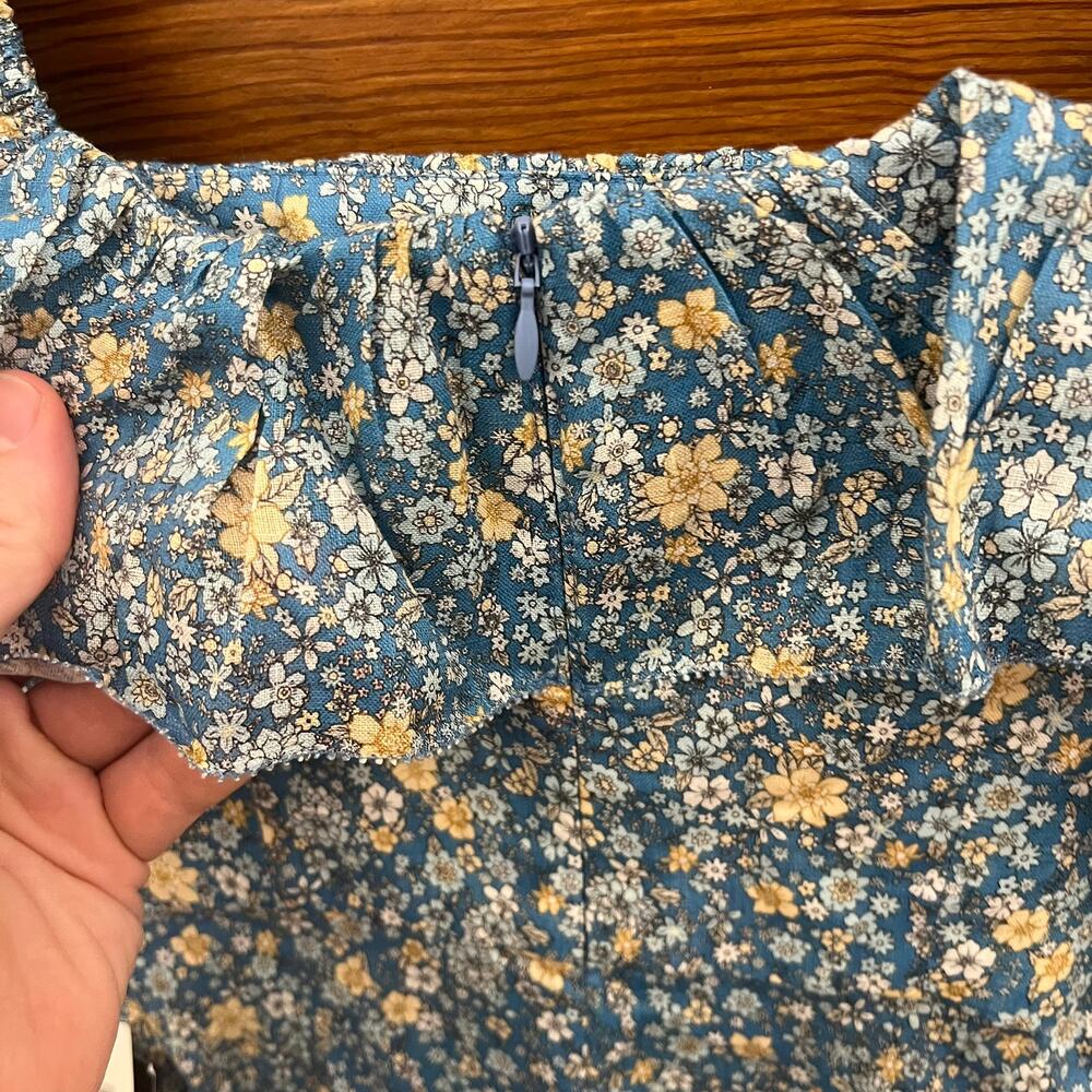 Zimmermann Carnaby Ruffle Neck Long Dress sz 4 US Indigo Blue NWT's $475 - Picture 14 of 16